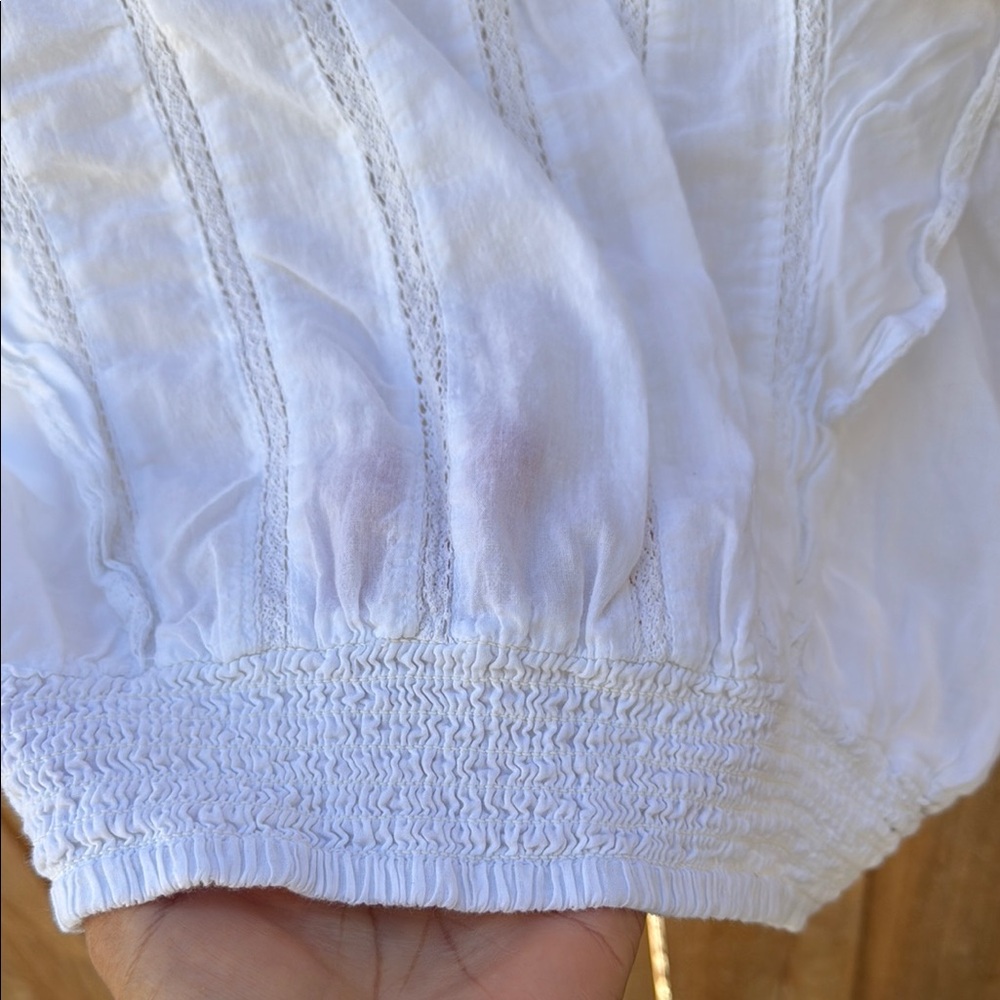 Elan White Sleeveless Ruffled Smocked Blouse - Picture 14 of 14